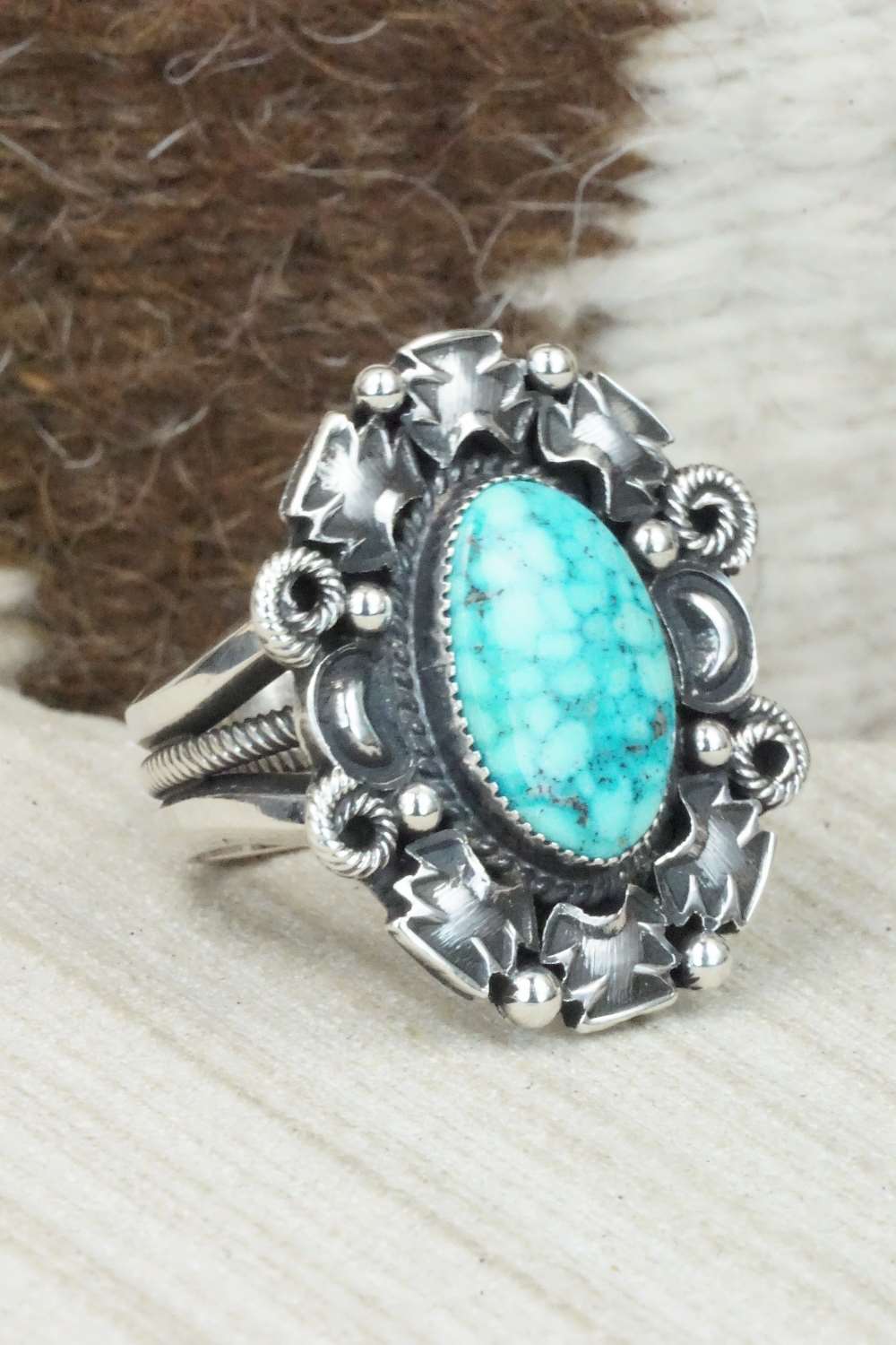 Turquoise & Sterling Silver Ring - Derrick Gordon - 8.5