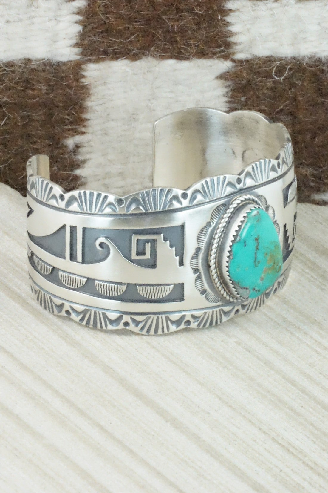 Turquoise & Sterling Silver Bracelet - Leonard Jim