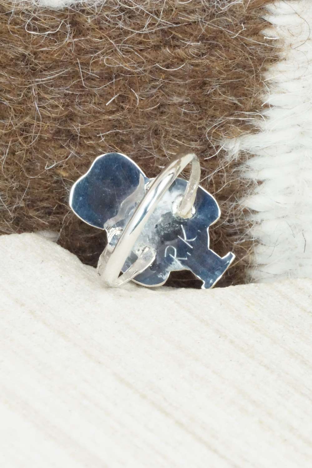 Mother of Pearl & Sterling Silver Ring - Reginda Kallestewa - Size 8.25