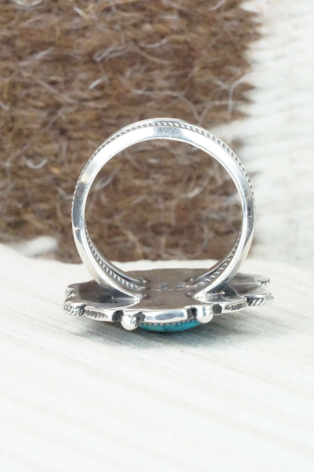 Turquoise & Sterling Silver Ring - Derrick Gordon - 8.5