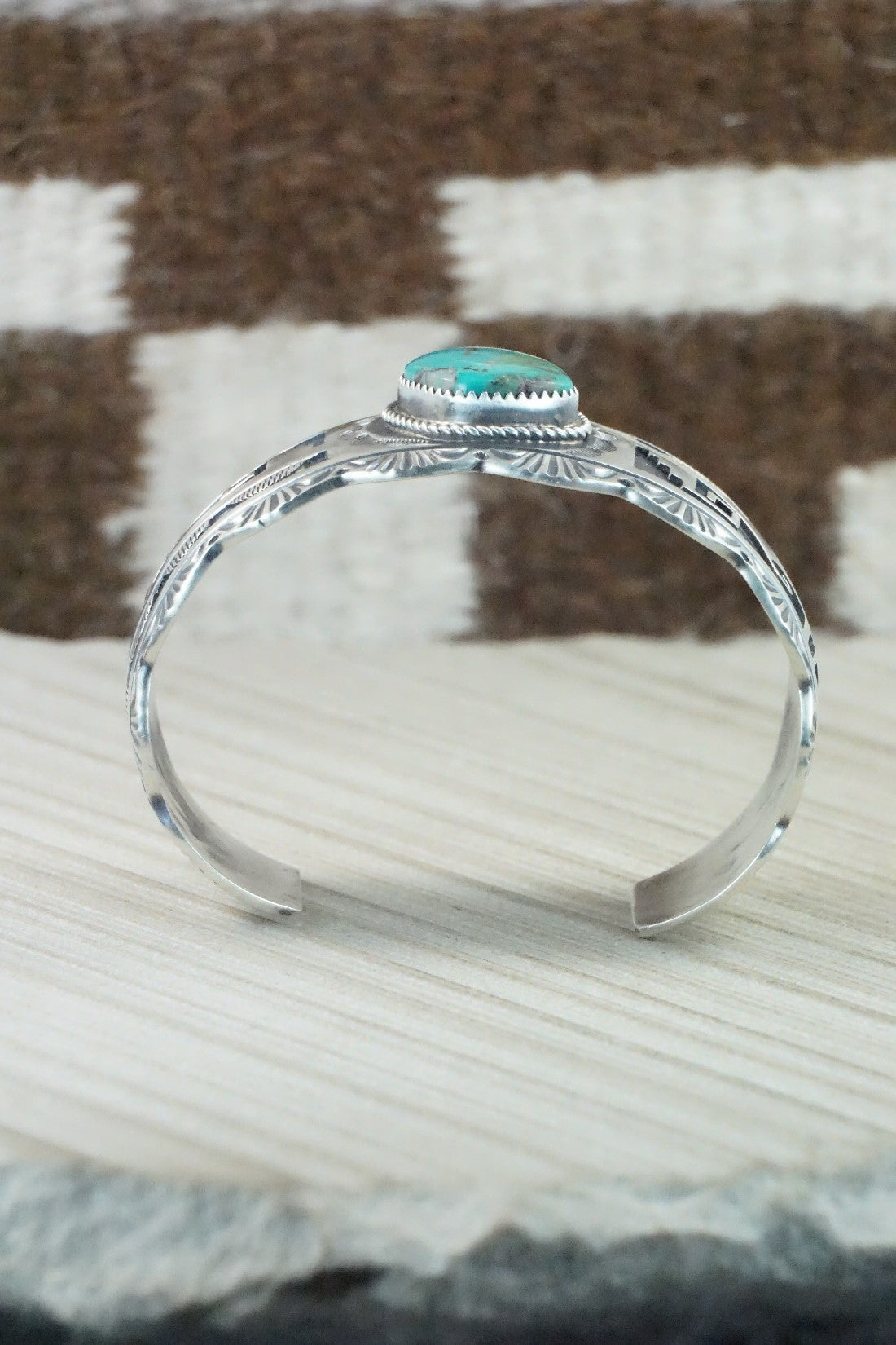 Turquoise & Sterling Silver Bracelet - Leonard Jim