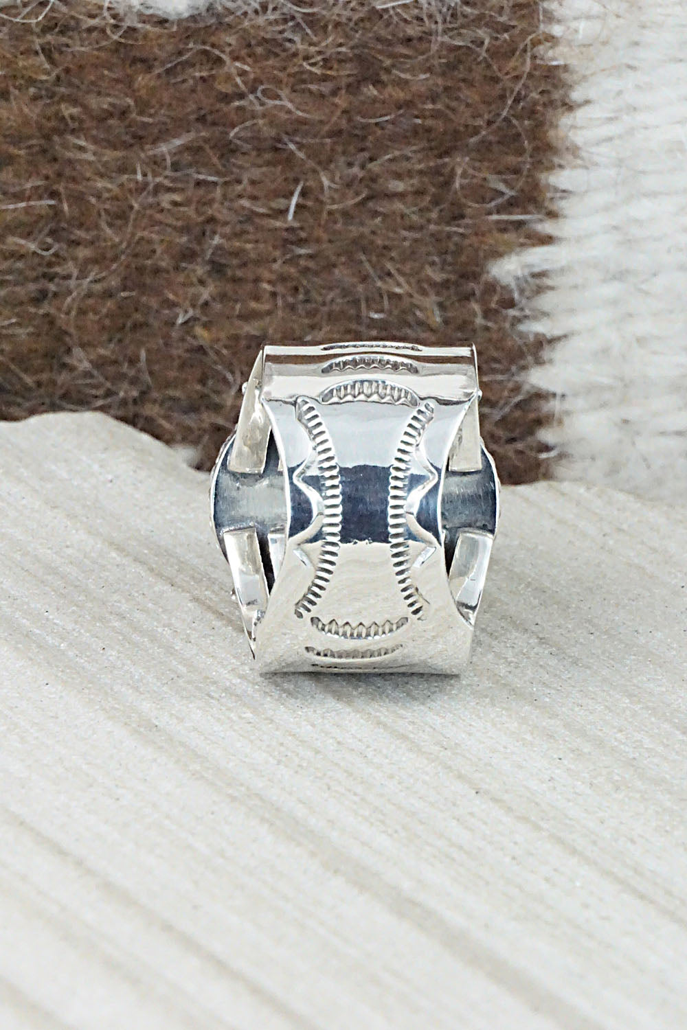 Turquoise and Sterling Silver Ring - Bucky Belin - Size 12