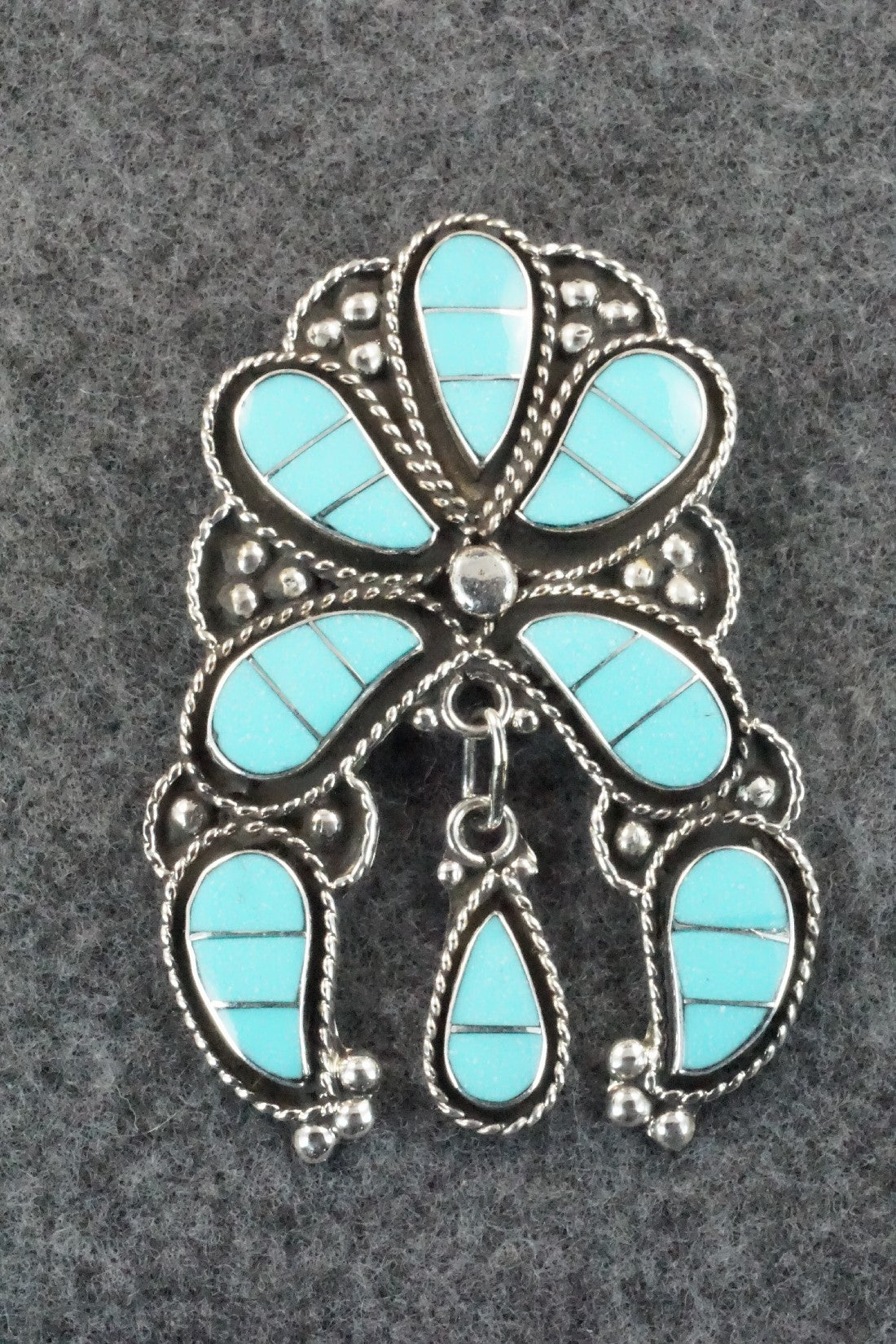 Turquoise & Sterling Silver Pendant - Susie Lowsayatee