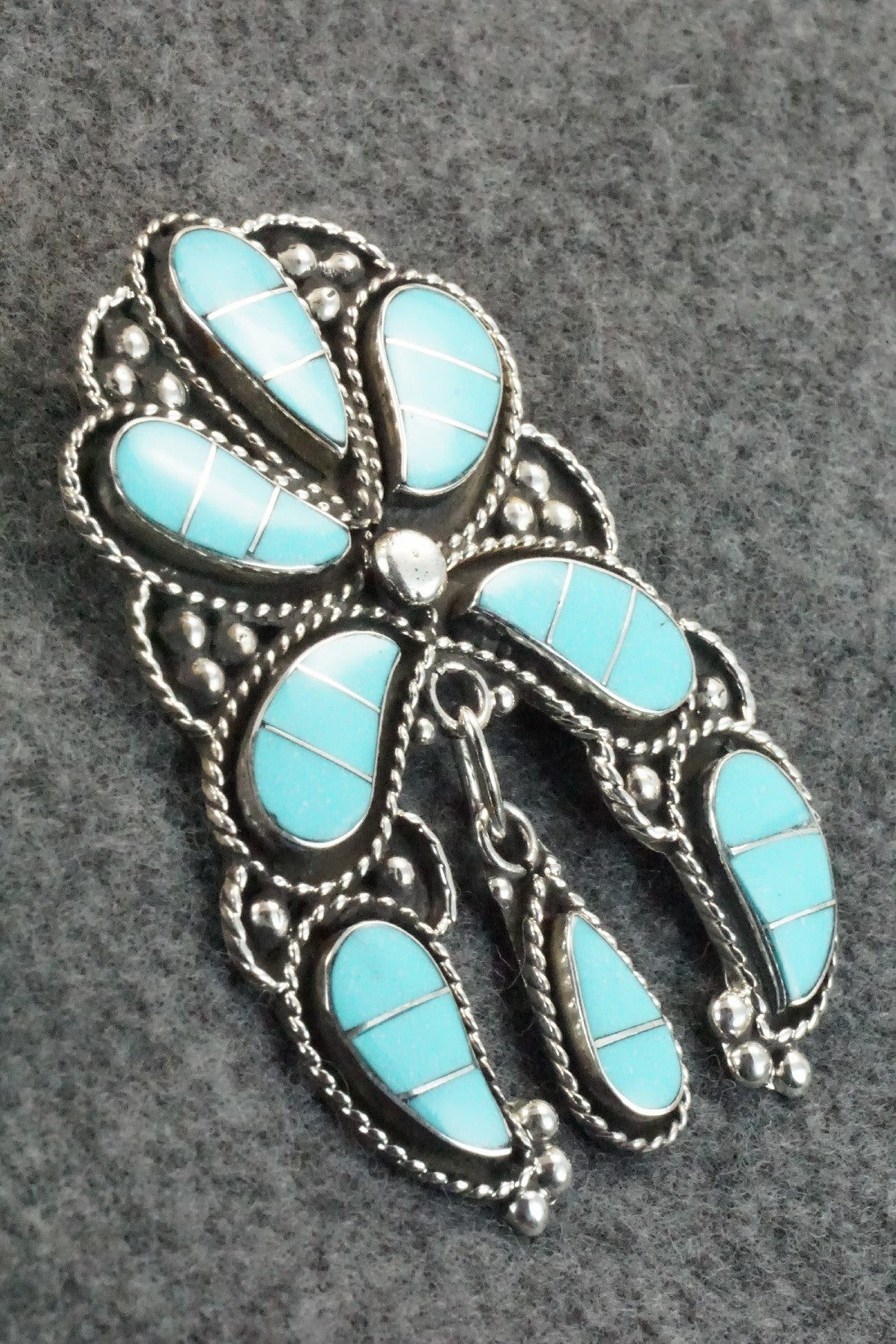 Turquoise & Sterling Silver Pendant - Susie Lowsayatee