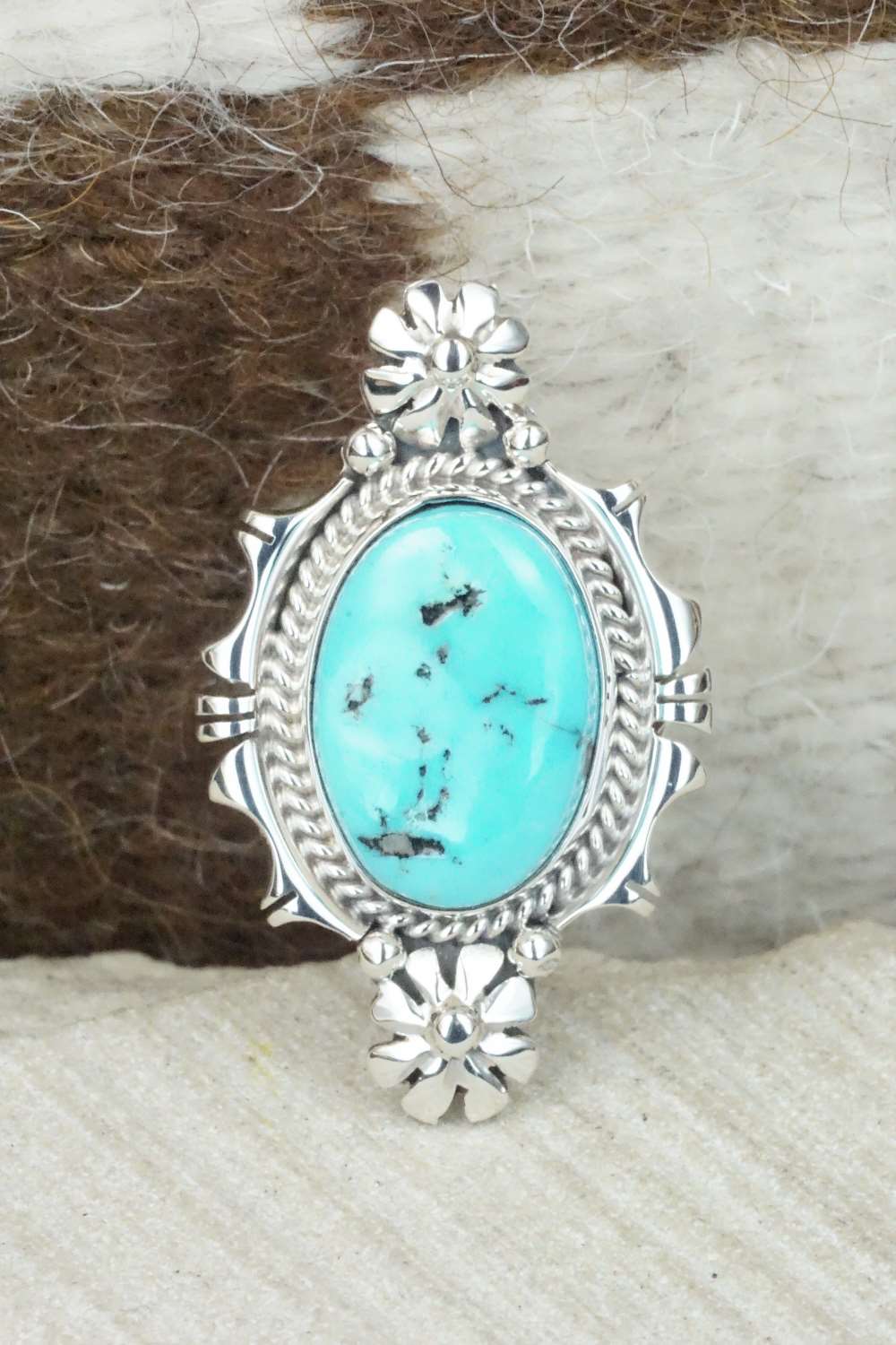 Turquoise & Sterling Silver Ring - Daniel Benally - Size 6.75