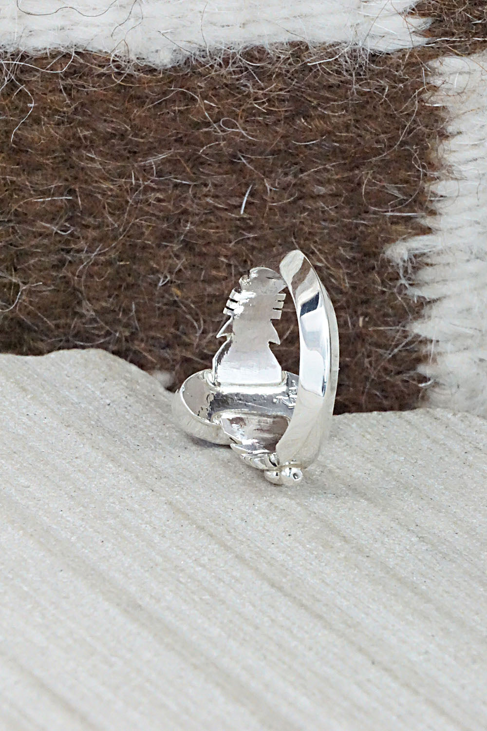 Spiny Oyster & Sterling Silver Ring - Andrew Vandever - Size 8