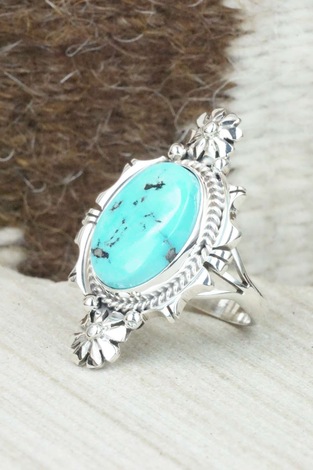Turquoise & Sterling Silver Ring - Daniel Benally - Size 6.75