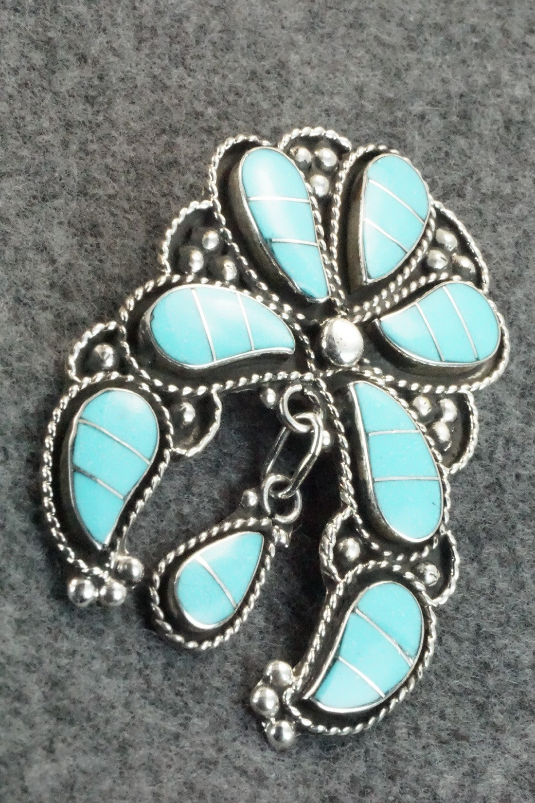 Turquoise & Sterling Silver Pendant - Susie Lowsayatee