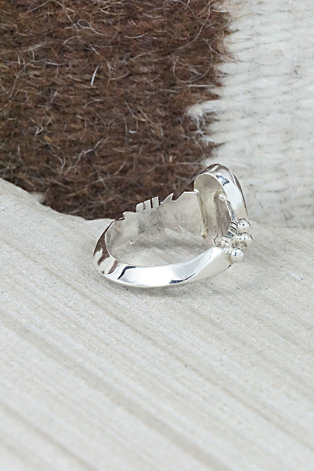 Spiny Oyster & Sterling Silver Ring - Andrew Vandever - Size 8