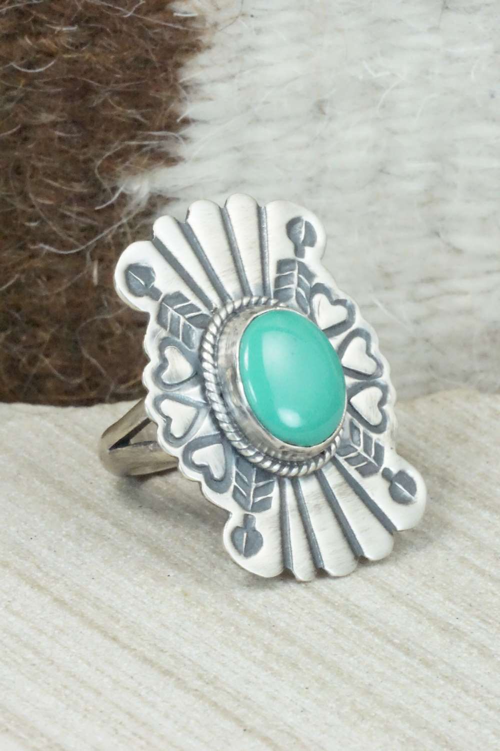 Turquoise & Sterling Silver Ring - Angela Martin - Size 7