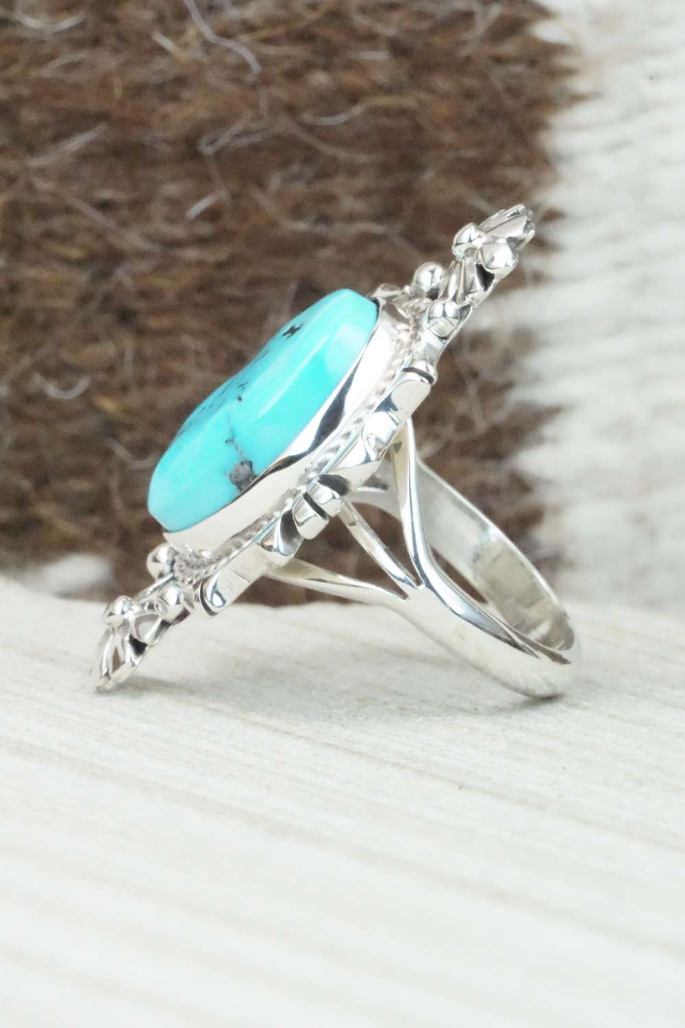 Turquoise & Sterling Silver Ring - Daniel Benally - Size 6.75