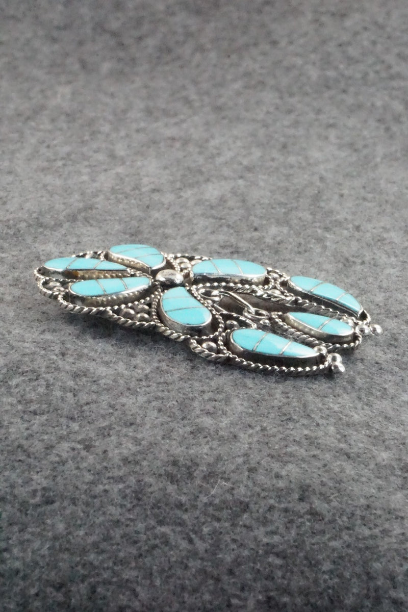 Turquoise & Sterling Silver Pendant - Susie Lowsayatee