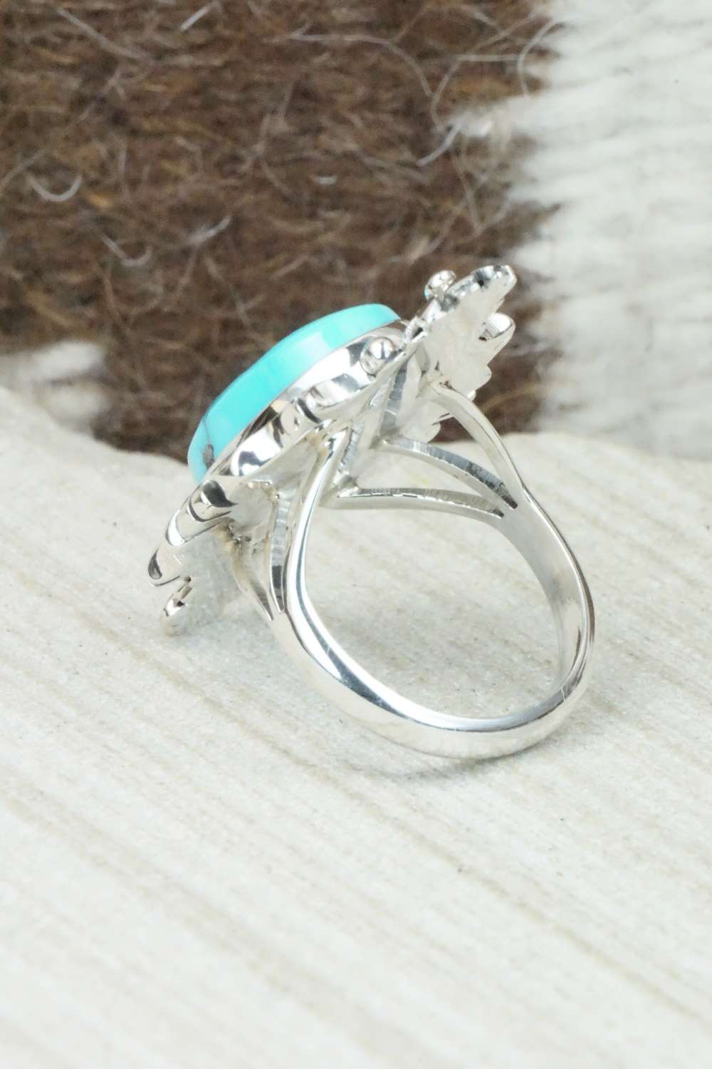 Turquoise & Sterling Silver Ring - Daniel Benally - Size 6.75