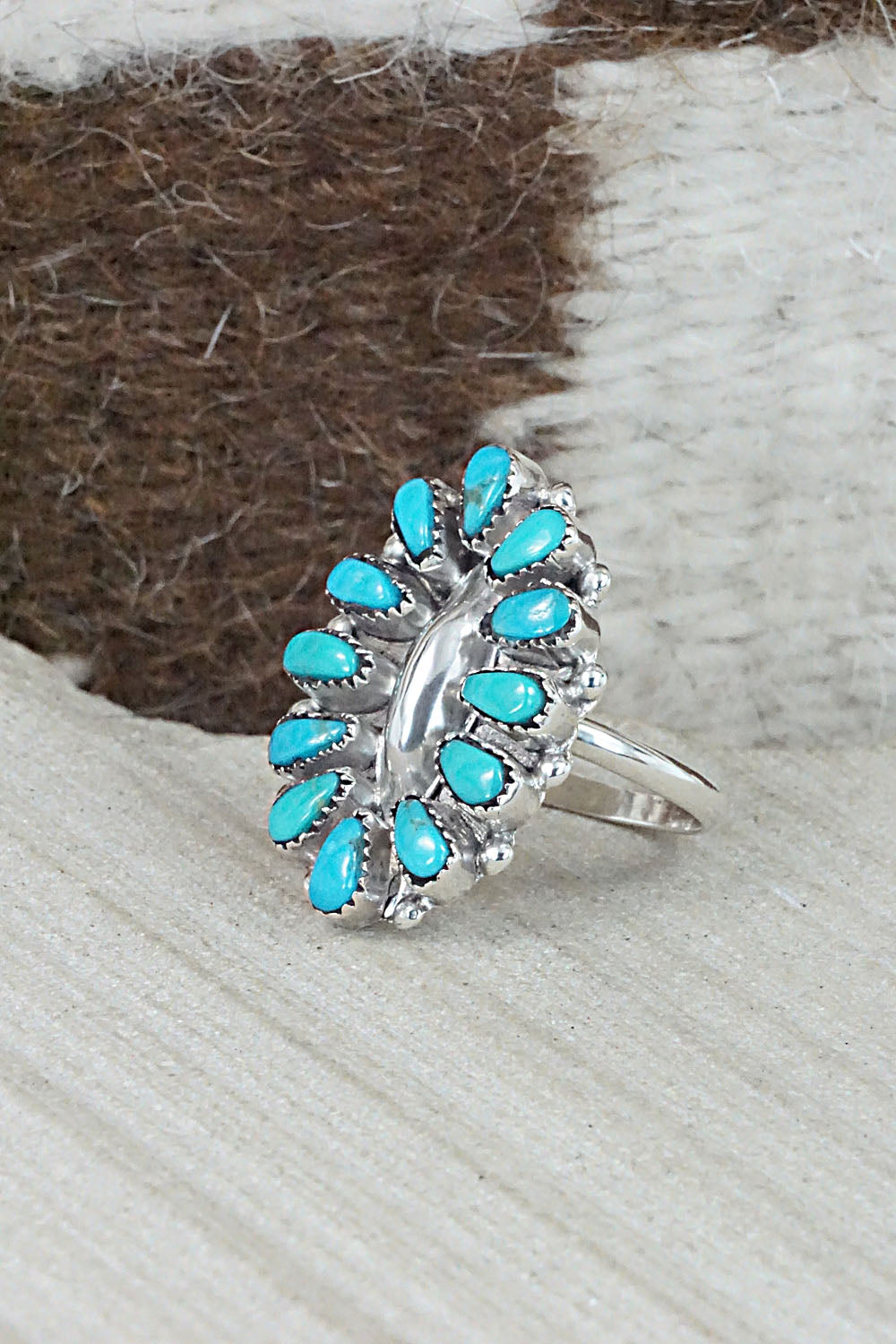 Turquoise & Sterling Silver Ring - Mary Ann Chavez - 8