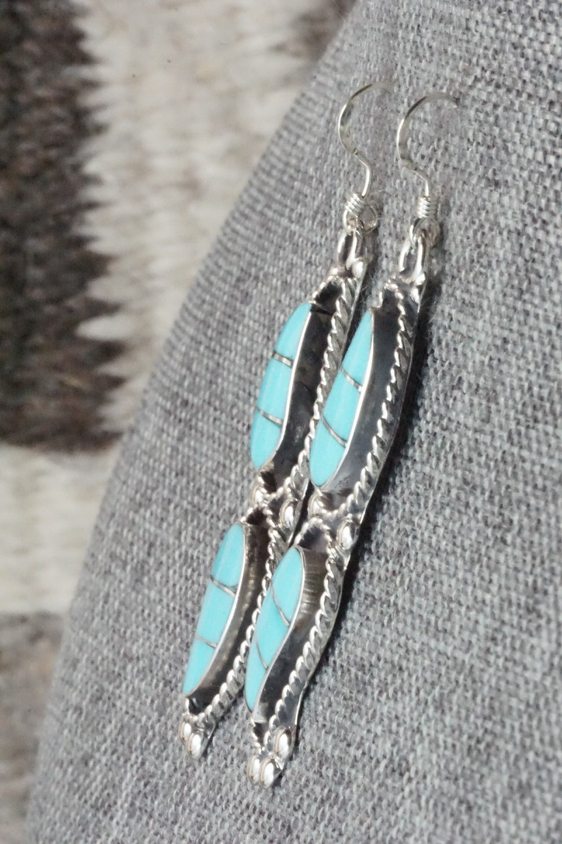 Turquoise & Sterling Silver Earrings - Susie Lowsayatee