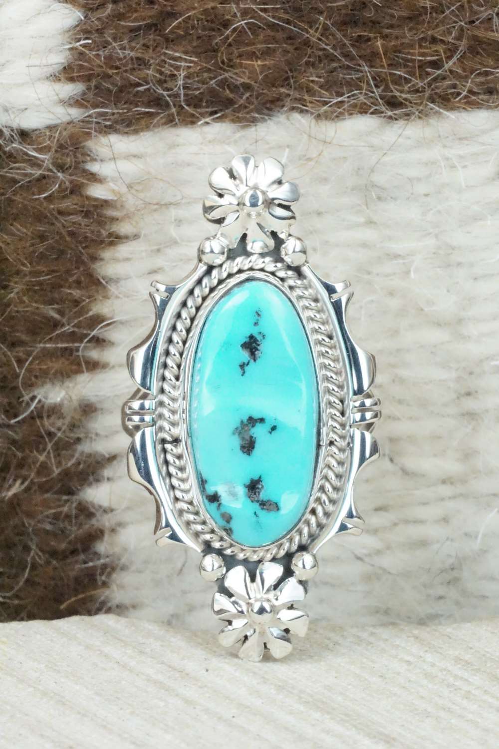 Turquoise & Sterling Silver Ring - Daniel Benally - Size 7.5