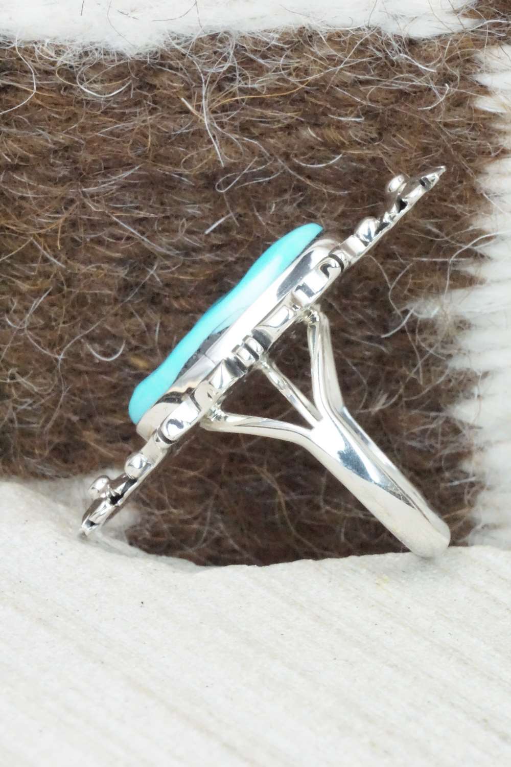 Turquoise & Sterling Silver Ring - Daniel Benally - Size 7.5