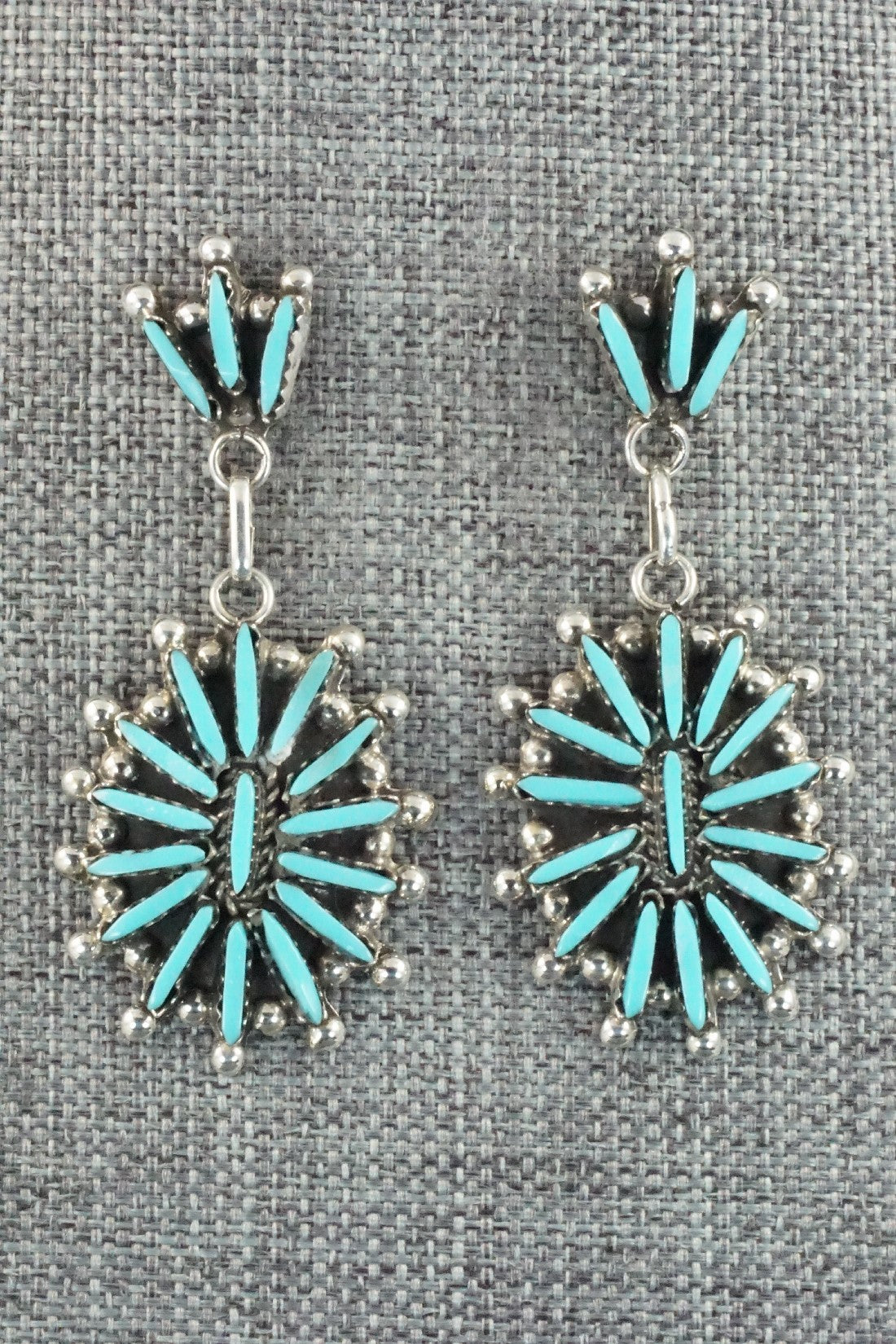 Turquoise & Sterling Silver Earrings - George Peina
