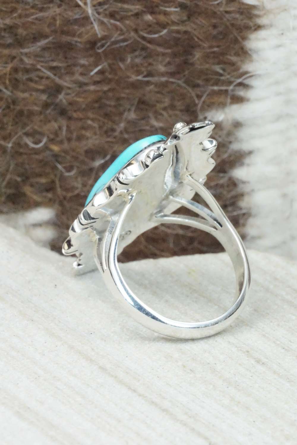 Turquoise & Sterling Silver Ring - Daniel Benally - Size 7.5