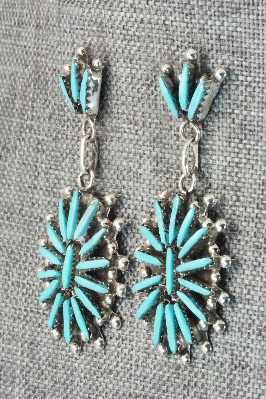 Turquoise & Sterling Silver Earrings - George Peina