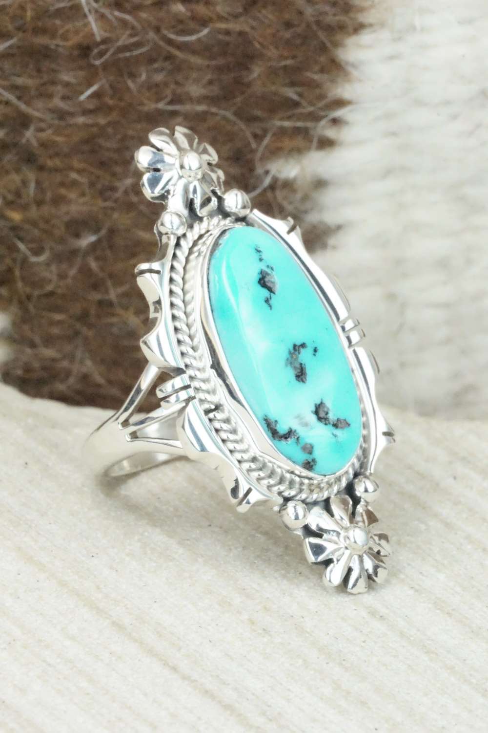 Turquoise & Sterling Silver Ring - Daniel Benally - Size 7.5