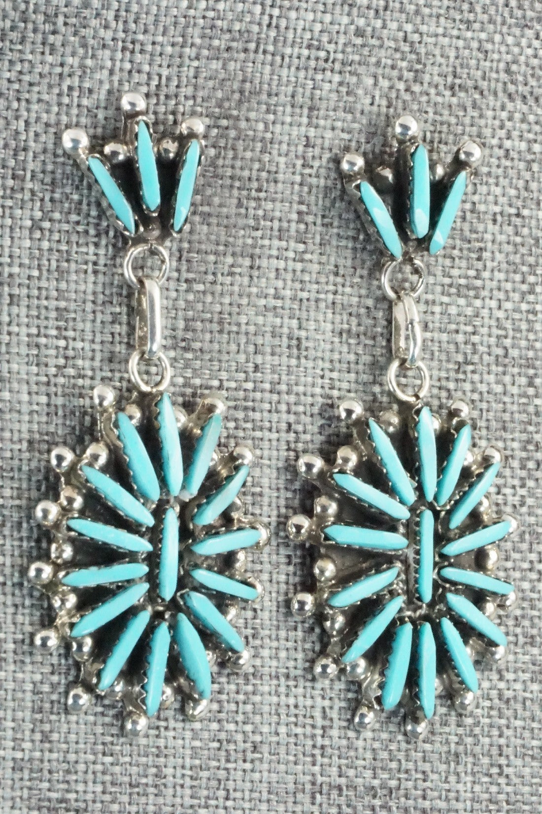 Turquoise & Sterling Silver Earrings - George Peina