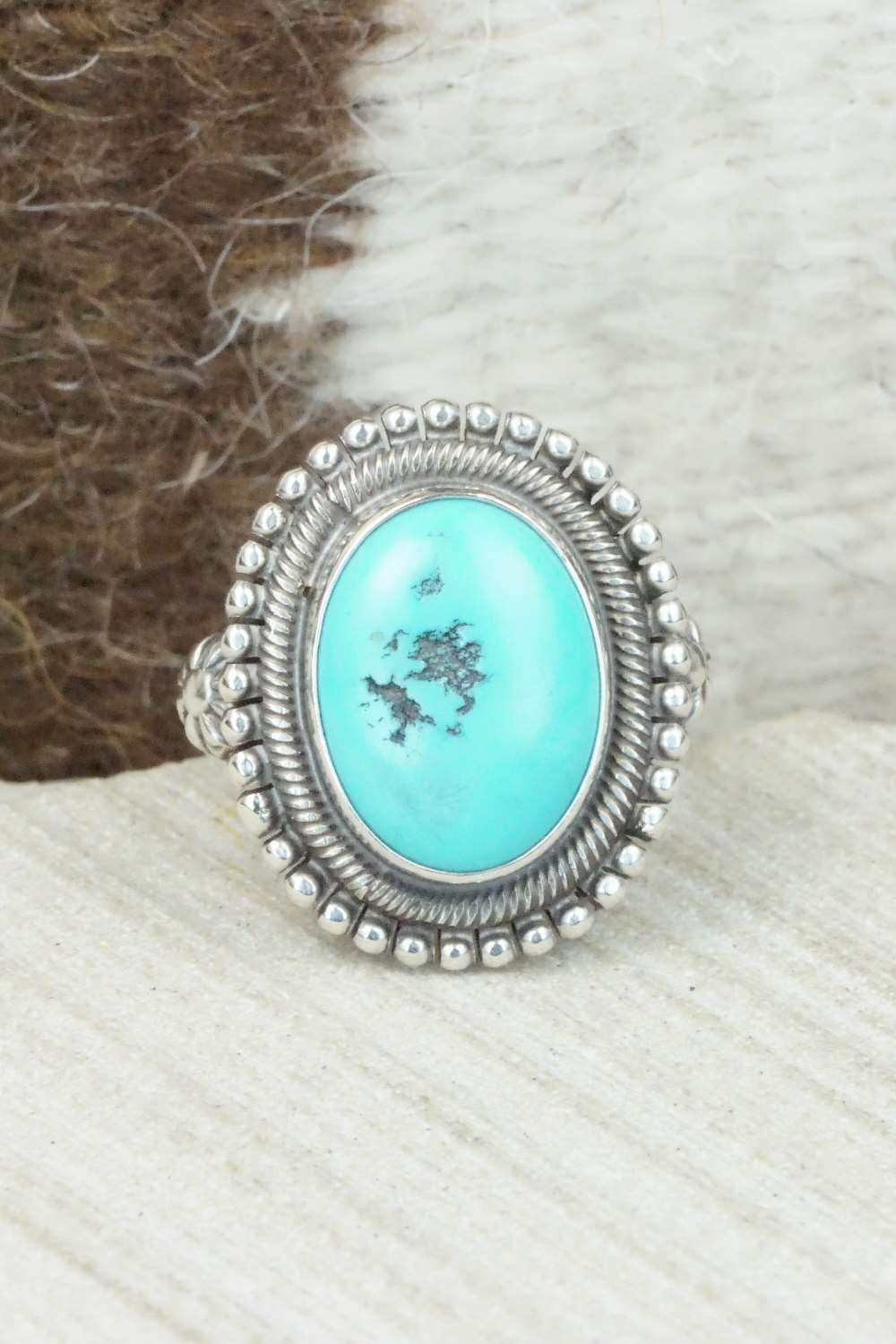 Turquoise & Sterling Silver Ring - Gloria Begay - Size 7.25