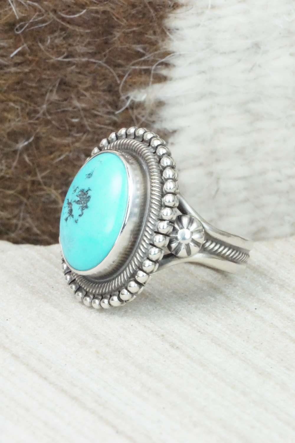 Turquoise & Sterling Silver Ring - Gloria Begay - Size 7.25