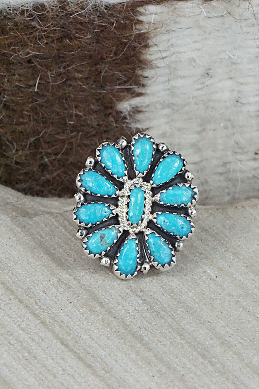 Turquoise & Sterling Silver Ring - Zeita Begay - Size 8