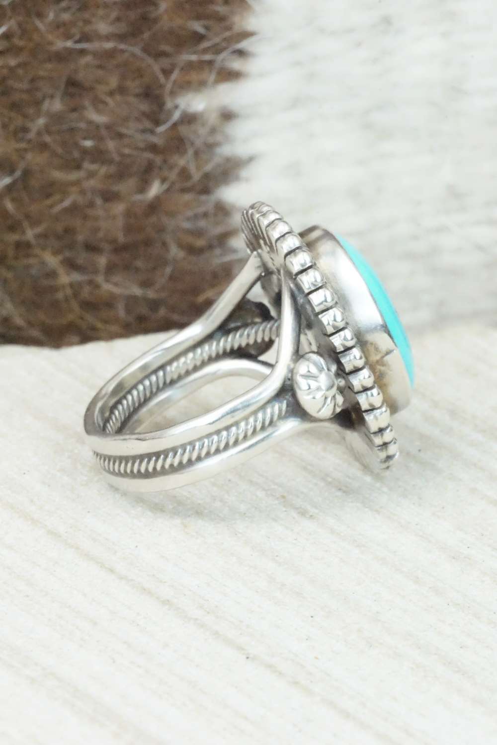Turquoise & Sterling Silver Ring - Gloria Begay - Size 7.25