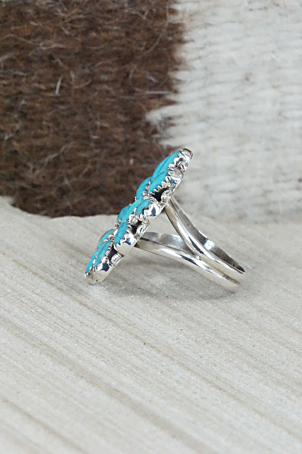 Turquoise & Sterling Silver Ring - Zeita Begay - Size 8