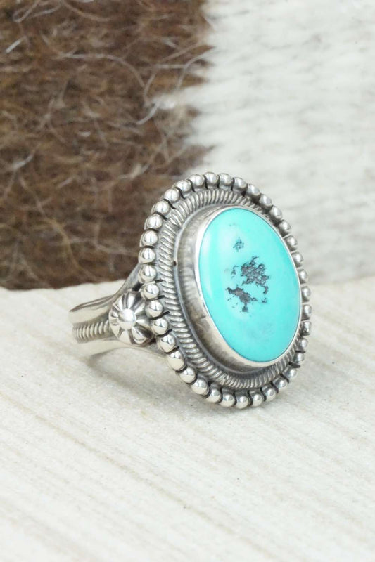 Turquoise & Sterling Silver Ring - Gloria Begay - Size 7.25
