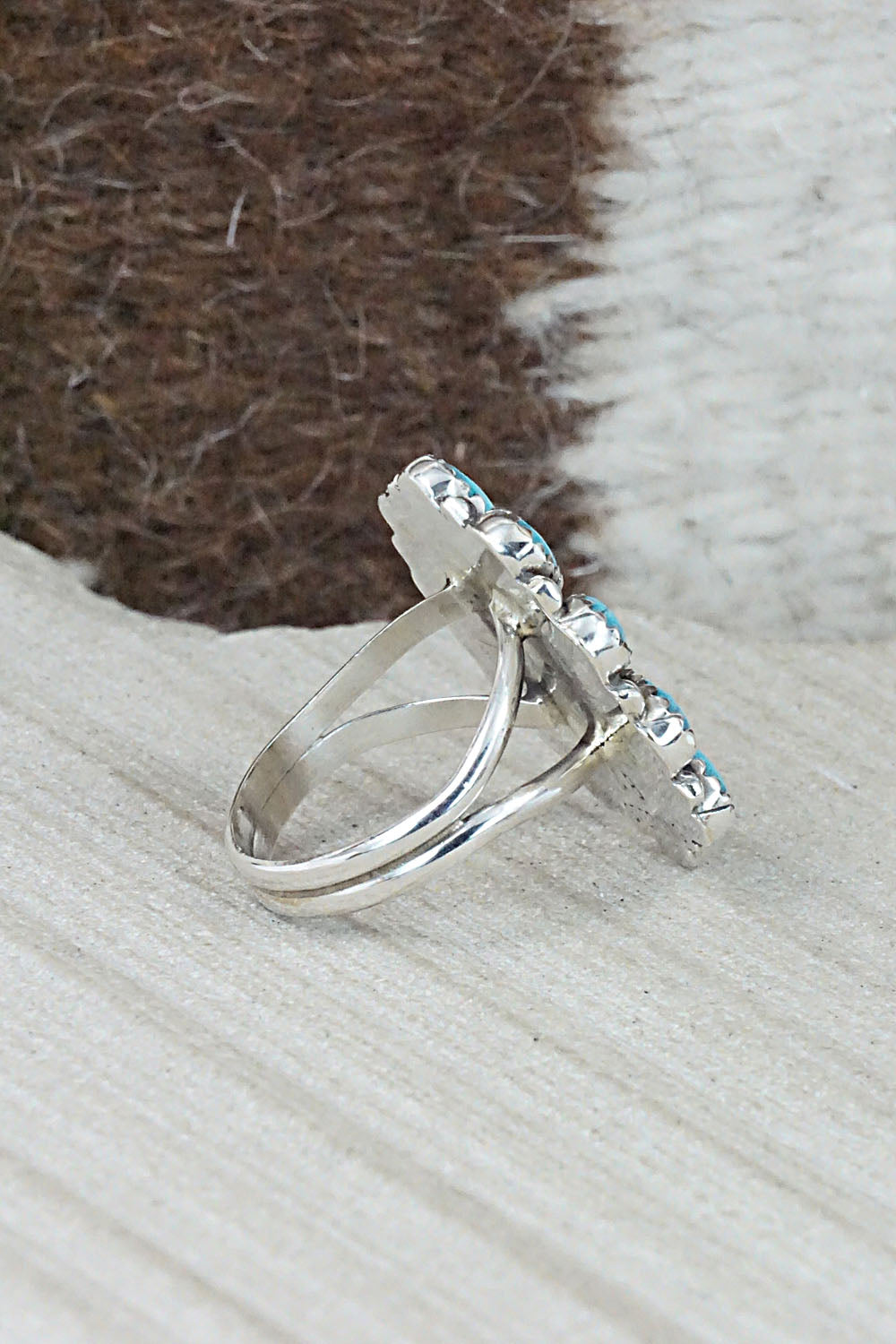 Turquoise & Sterling Silver Ring - Zeita Begay - Size 8
