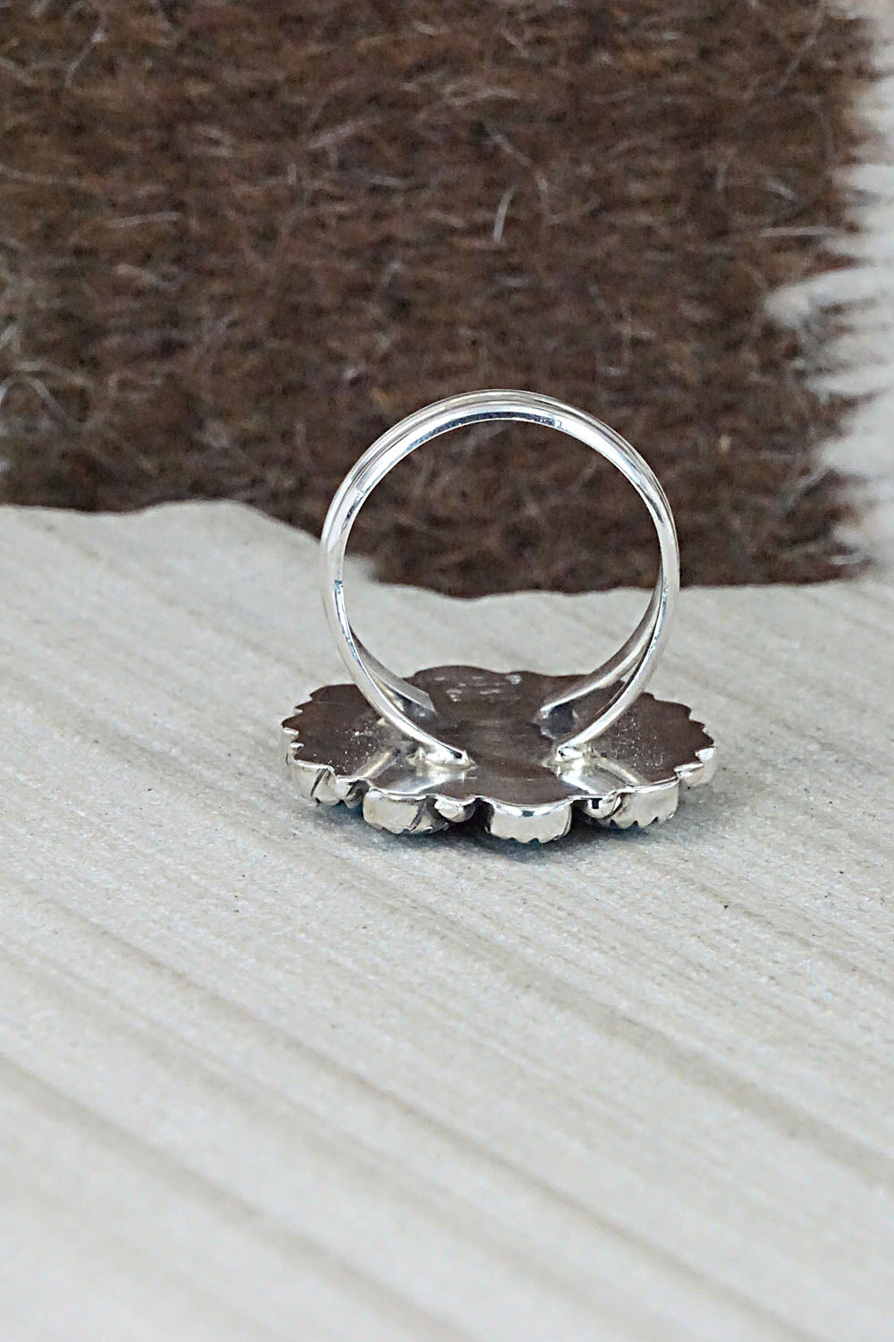 Turquoise & Sterling Silver Ring - Zeita Begay - Size 8