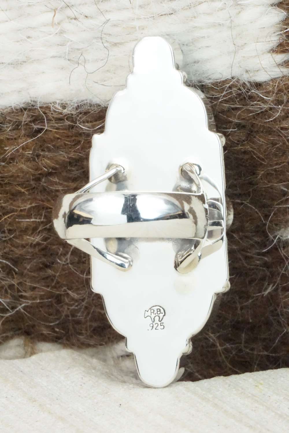Turquoise & Sterling Silver Ring - Clarence Long - Size 7