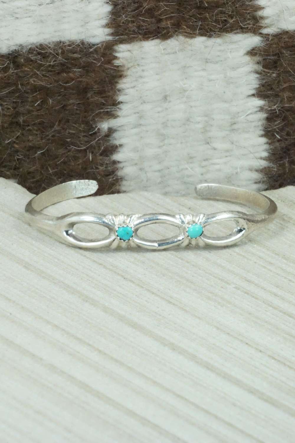 Turquoise & Sterling Silver Bracelet - Navajo