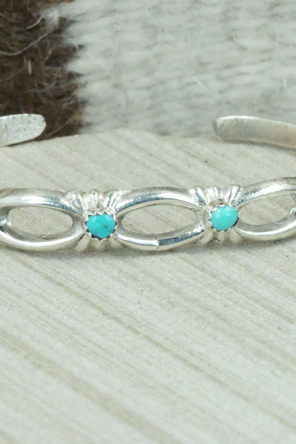 Turquoise & Sterling Silver Bracelet - Navajo
