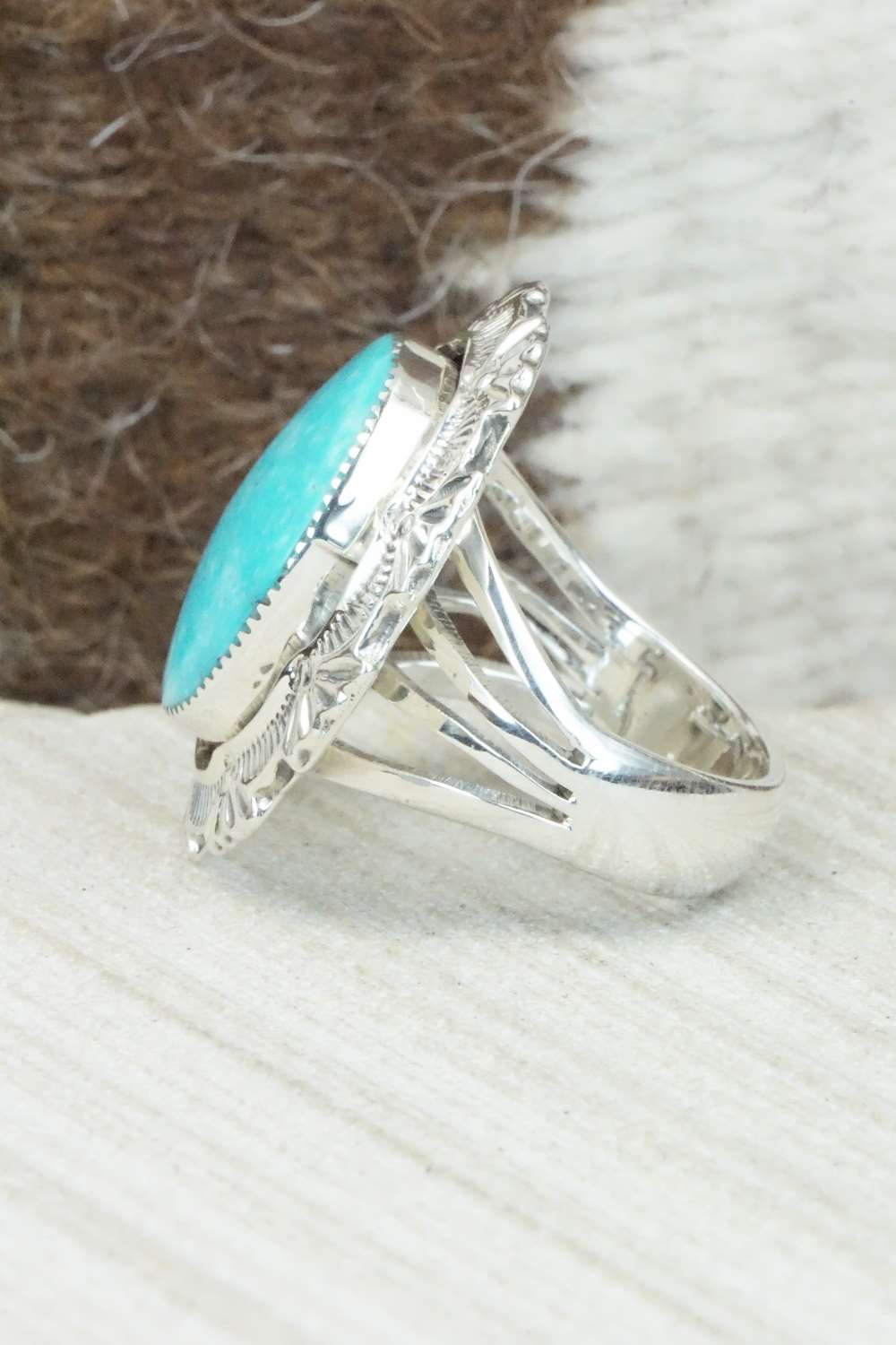 Turquoise & Sterling Silver Ring - Daniel Benally - Size 7
