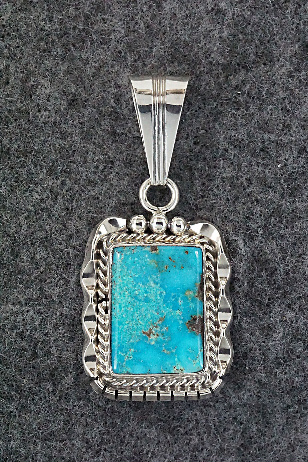 Turquoise & Sterling Silver Pendant - Samuel Yellowhair