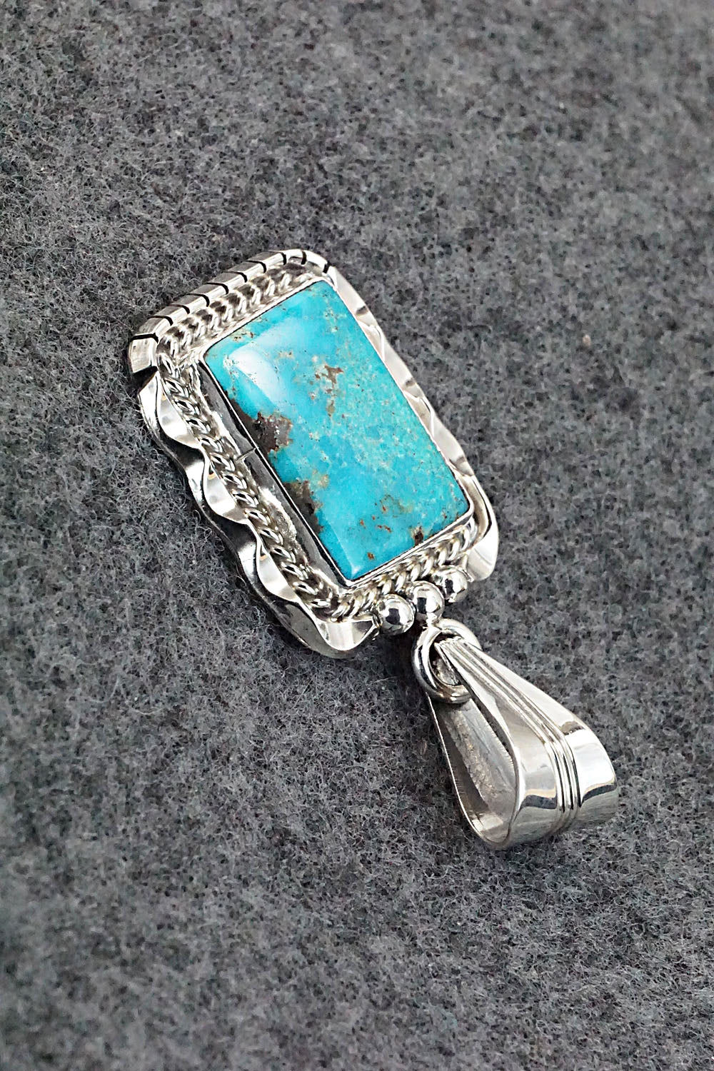 Turquoise & Sterling Silver Pendant - Samuel Yellowhair