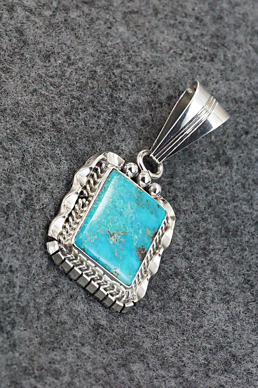 Turquoise & Sterling Silver Pendant - Samuel Yellowhair