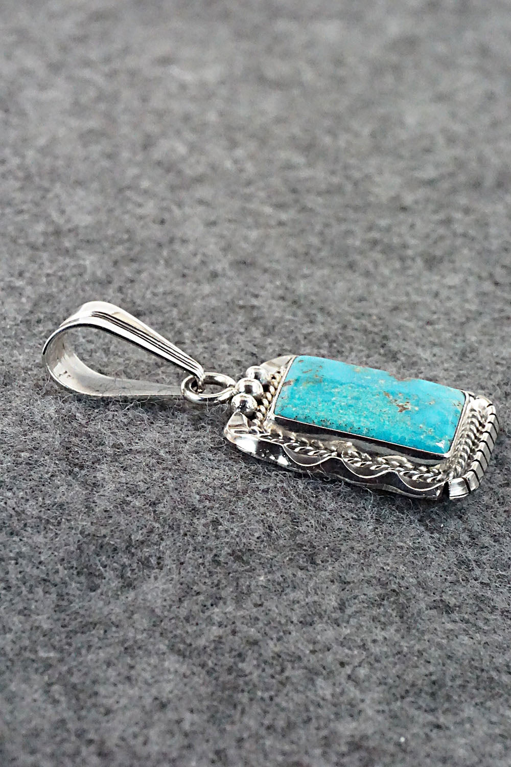 Turquoise & Sterling Silver Pendant - Samuel Yellowhair