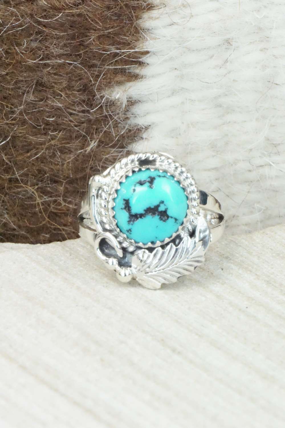 Turquoise & Sterling Silver Ring - Roberta Begay - Size 6.75