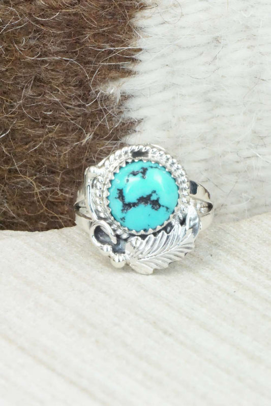 Turquoise & Sterling Silver Ring - Roberta Begay - Size 6.75