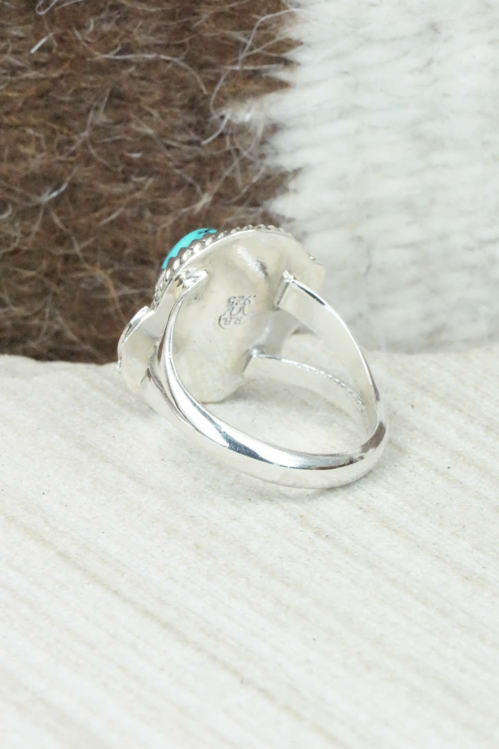 Turquoise & Sterling Silver Ring - Roberta Begay - Size 6.75