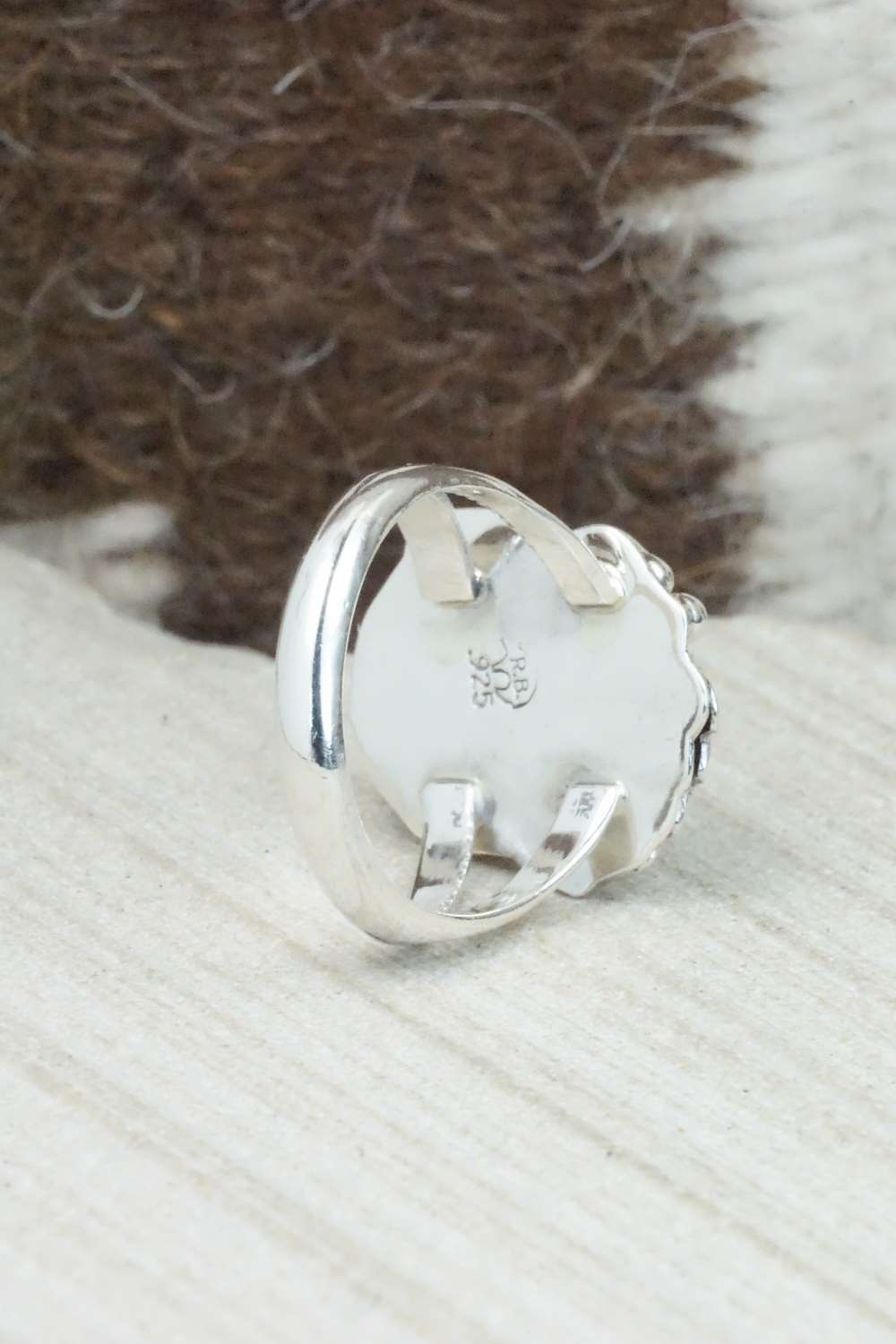 Turquoise & Sterling Silver Ring - Roberta Begay - Size 6.75
