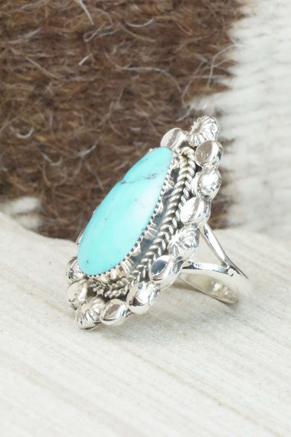 Turquoise & Sterling Silver Ring - Fernando Smith - Size 5