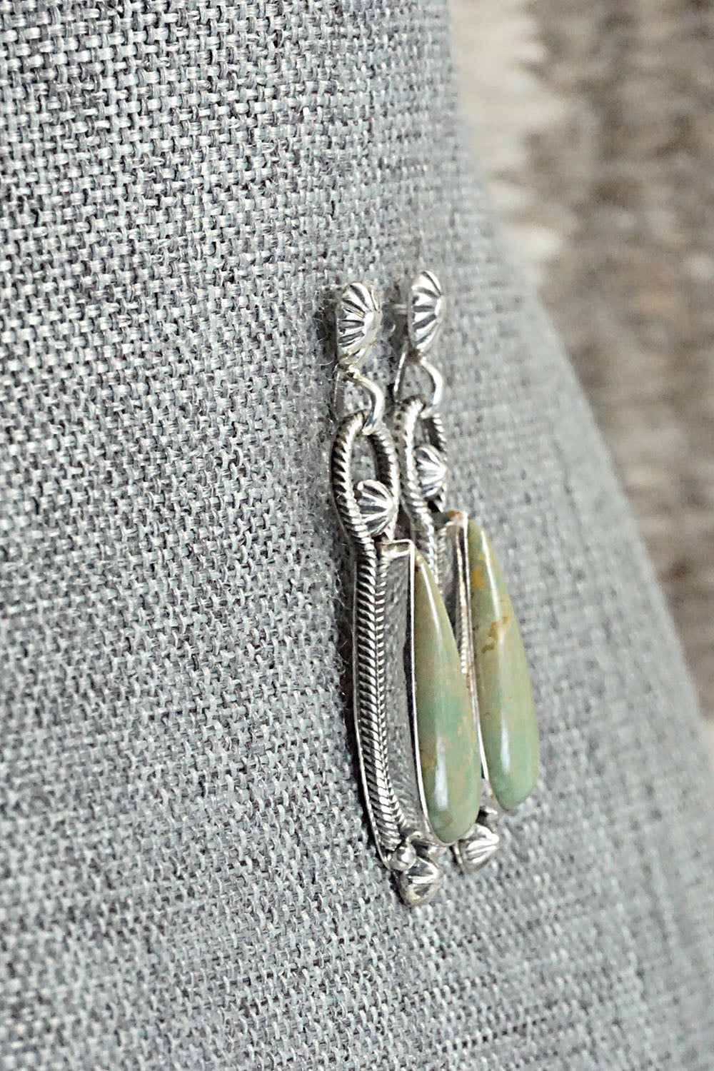 Turquoise & Sterling Silver Earrings - Verley Betone
