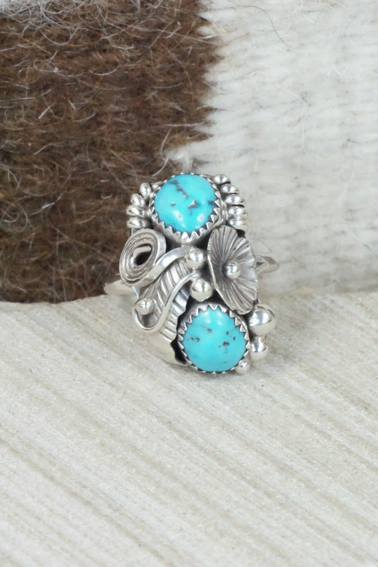 Turquoise & Sterling Silver Ring - Max Calladitto - Size 8.5