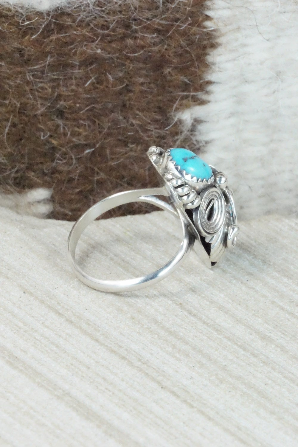 Turquoise & Sterling Silver Ring - Max Calladitto - Size 8.5